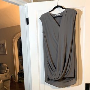 Women’s Mid Length Flowy Gray Sleek Dress